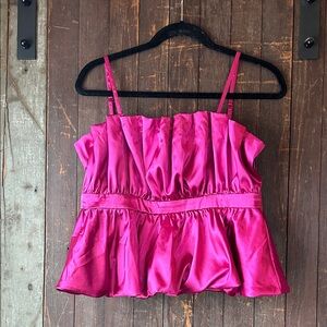Chic Satin Camisole in Fuchsia